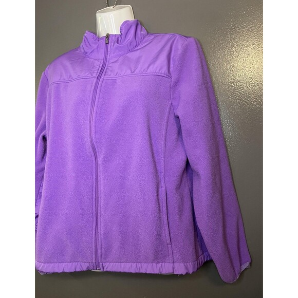 Izod PerformX Jacket Womens Medium Purple Fleece Full Zip Mock Neck Pockets - Picture 3 of 6